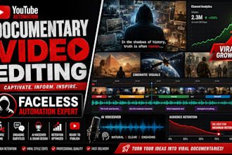 create faceless youtube documentary videos with retention editing