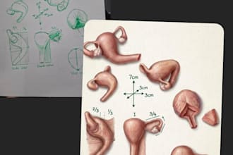 create detailed surgical and anatomical medical illustrations