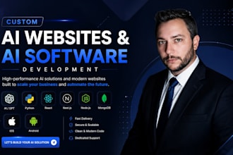 do full stack website development, ai website, ai chatbot, ai software, ai apps