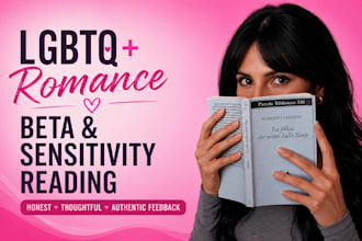 beta read  and sensitivity read your lgbtq romance novel as queer reader