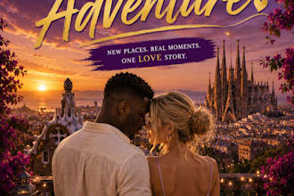 create a cinematic illustrated travel memoir