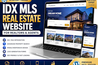 design wordpress idx mls real estate website for realtor
