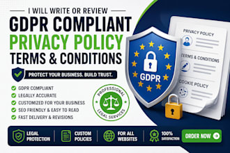 write compliant privacy policy for shopify wix and wordpress