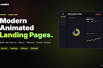 design and develop a modern animated landing page in nextjs