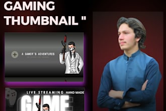 design viral gaming youtube thumbnail no ai fast delivery