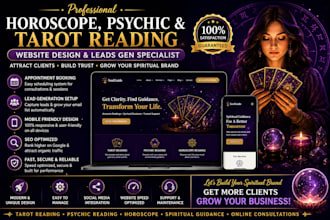 design horoscope psychic reading tarot reading website and leads generation