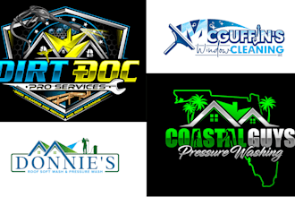 design clean house, janitorial or commercial cleaning service logo
