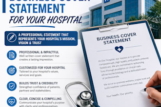 write your business cover  statement  for your hospital