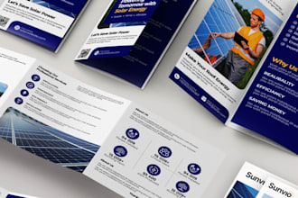 design solar company brochure and marketing collateral, bifold, trifold, leaflet