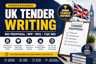 write winning UK tender, bid proposal, rfp, rfq and cqc response