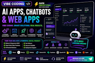 build ai apps, chatbots and web apps with vibe coding and rapid prototyping