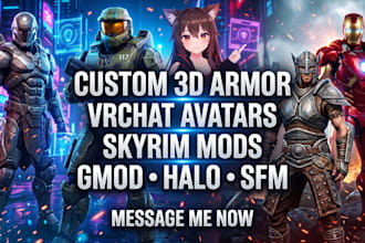 create custom 3d armor skyrim mods vrchat avatars halo spartans gmod playermodel