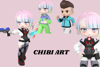 draw cute custom chibi characters in anime style