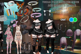 create 3d vrchat assets, vrc props, outfits, weapons, vr clothing, accessories