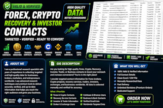 generate verified forex leads, crypto leads, bank, coinbase, ico investors leads