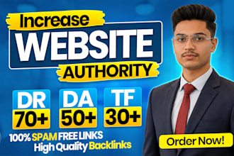 increase moz domain authority, ahrefs domain rating tf by high quality backlinks