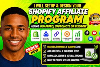 setup shopify affiliate program using goaffpro uppromote or bixgrow