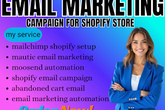 setup mailchimp mautic moosend email marketing campaign for shopify store