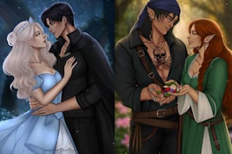 do nsfw spicy romance character fantasy romance couple art novel book cover art