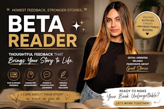 beta read your romance or fiction story with honest feedback