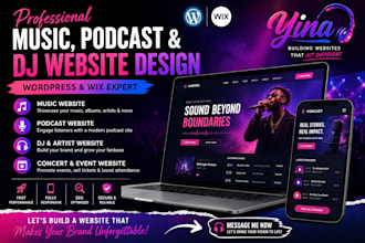 build music website design podcast dj website website on wordpress wix website