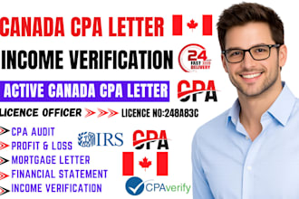 write income verification letter, CPA letter, canada CPA letter, comfort letter