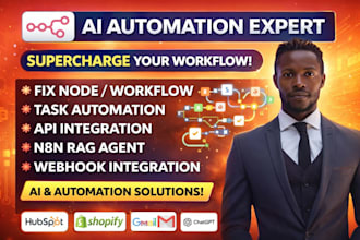 fix setup n8n ai automation, n8n ai chatbot, n8n automation expert, n8n youtube
