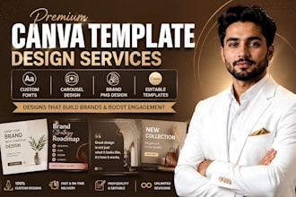 design canva template design custom fonts carousel brand pms design