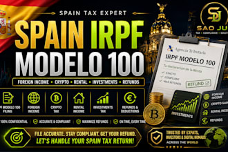 file spain irpf modelo 100, foreign income, crypto, rental, investments, refunds