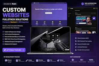 build a custom full stack website with frontend and backend