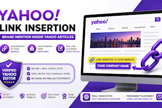 get your brand or link inserted inside a live indexed yahoo articles
