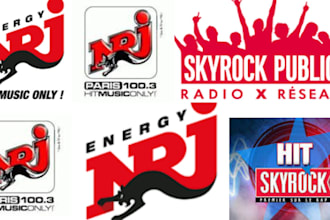 airplay your song or ads on nrj, skyrock radio france