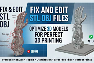 fix and edit stl obj files optimize 3d models for perfect 3d printing