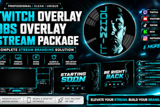 design twitch overlay obs overlay and stream package