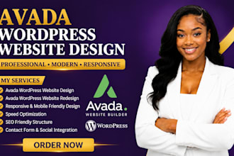 develop avada wordpress website, customize avada theme design avada website