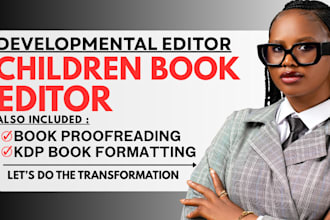 be developmental editor for children book, kid story, poetry editor, amazon KDP
