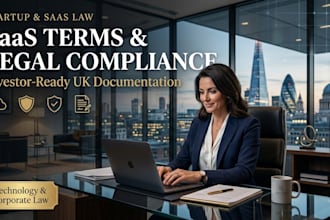 draft UK startup legal documents and saas compliance policies