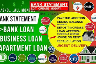 bank statement of USA,UK bank pdf to editable format