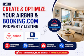 create and optimize your airbnb and bookingcom property