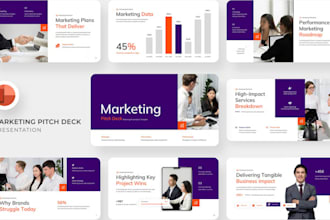 create marketing powerpoint presentation design, sales pitch decks for business