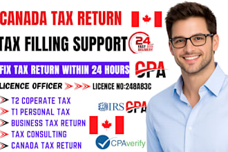 prepare canada tax return filing t1, t2 tax preparation