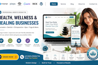 snappage health wellness counselor dentist chiropractor spa yoga website design