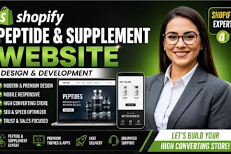 design a shopify peptide supplement and wellness website