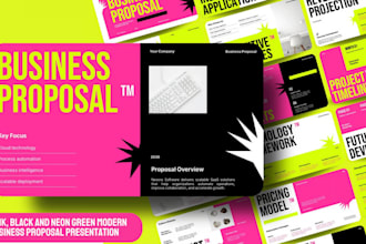 redesign powerpoint slides for business proposal or marketing pitch deck design