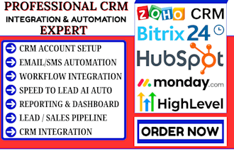 setup zoho bitrix24 hubspot zapier integration monday crm gohighlevel automation