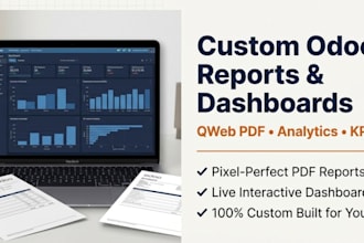 create custom odoo qweb reports, PDF templates and analytics dashboards