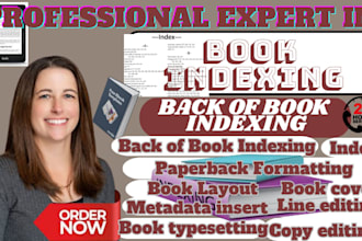 do professional book indexing and back of book index in 24 hours