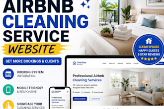 design airbnb cleaning service website for more bookings and clients