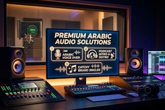 create arabic voice over podcast intro and catchy jingle for your ads brand