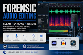 do forensic audio editing, detect background voice and do any audio enhancement